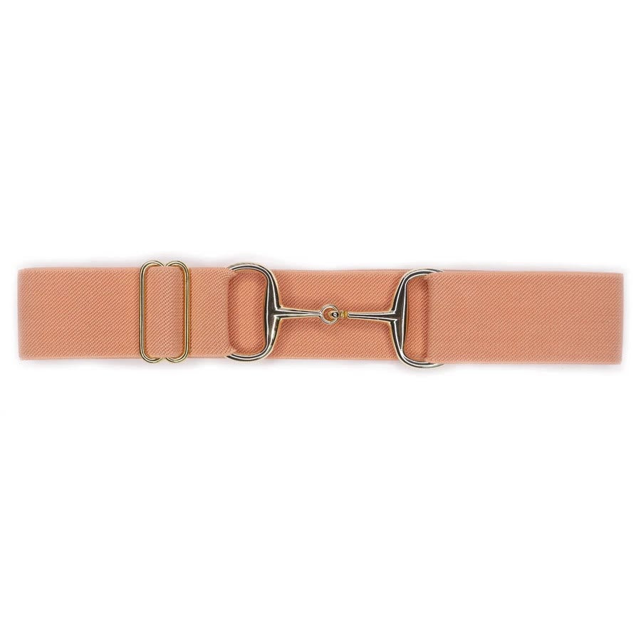 Snaffle Bit Belt Horseshoe Buckle Equestrian Elastic Belt - Brown - 34 - image 6