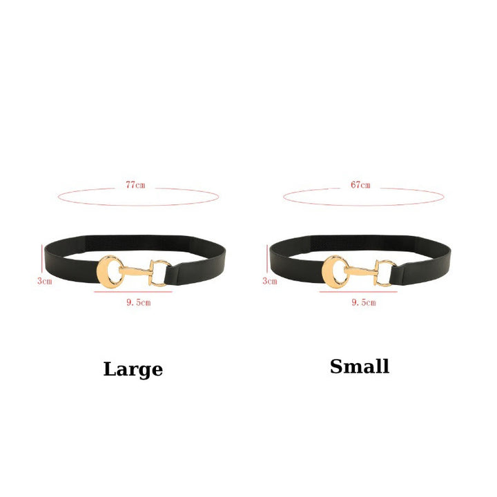 Women's Horseshoe Buckle Belt Simple Leather Belt - image 9