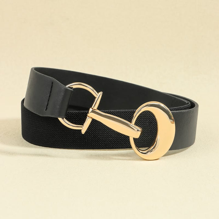 Women's Horseshoe Buckle Belt Simple Leather Belt - image 4