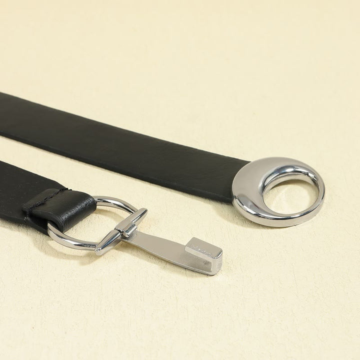 Women's Horseshoe Buckle Belt Simple Leather Belt - image 8