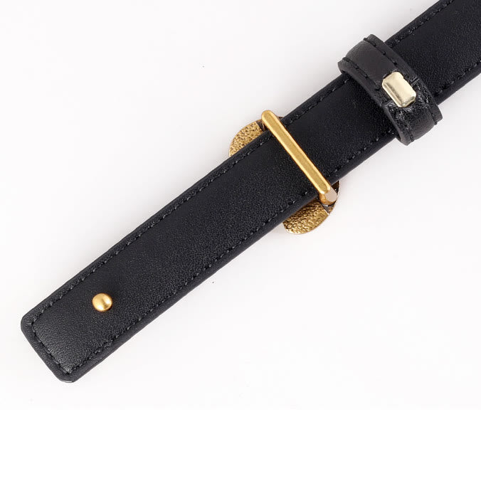 Women's Horseshoe Buckle Belt Leather Skinny Belt - image 6