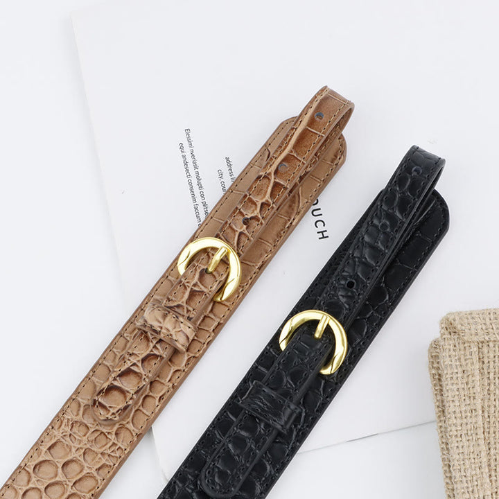Vintage Crocodile Pattern Belt Snaffle Bit Belt - image 2