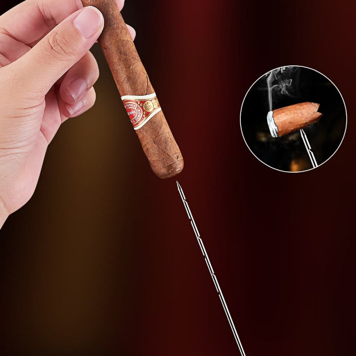 3 In 1 Triple Burner Lighter With Built-In Cigar Punch And Cigar Needle