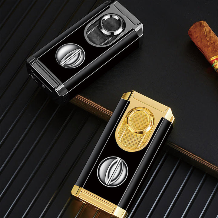 3 In 1 Triple Burner Lighter With Built-In Cigar Cutter - image 2