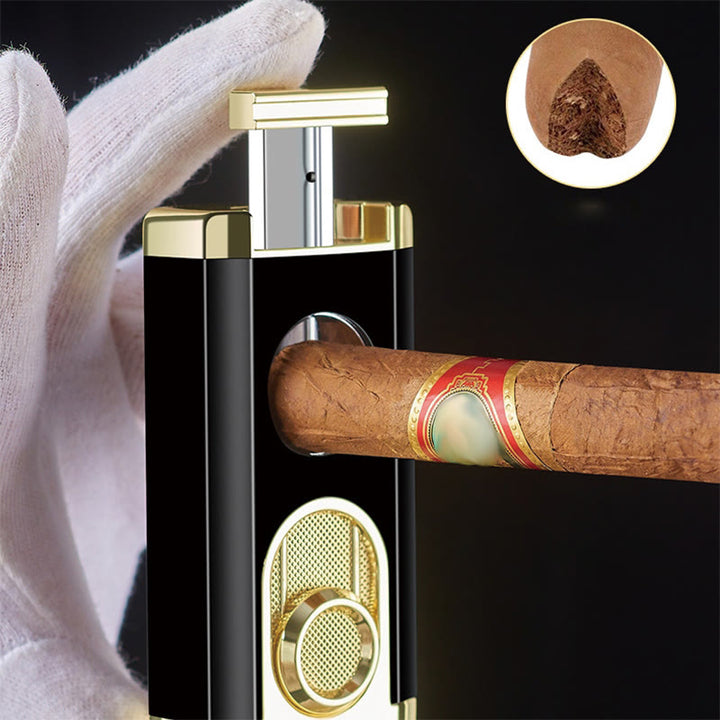3 In 1 Triple Burner Lighter With Built-In Cigar Cutter - image 4