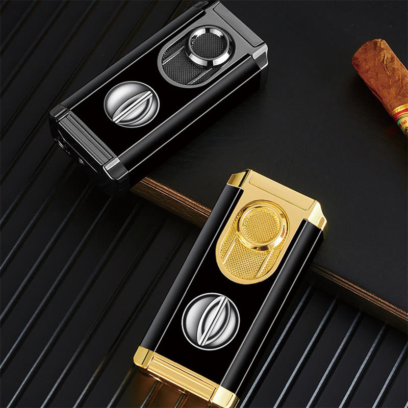 3 In 1 Triple Burner Lighter With Built-In Cigar Cutter - image 2