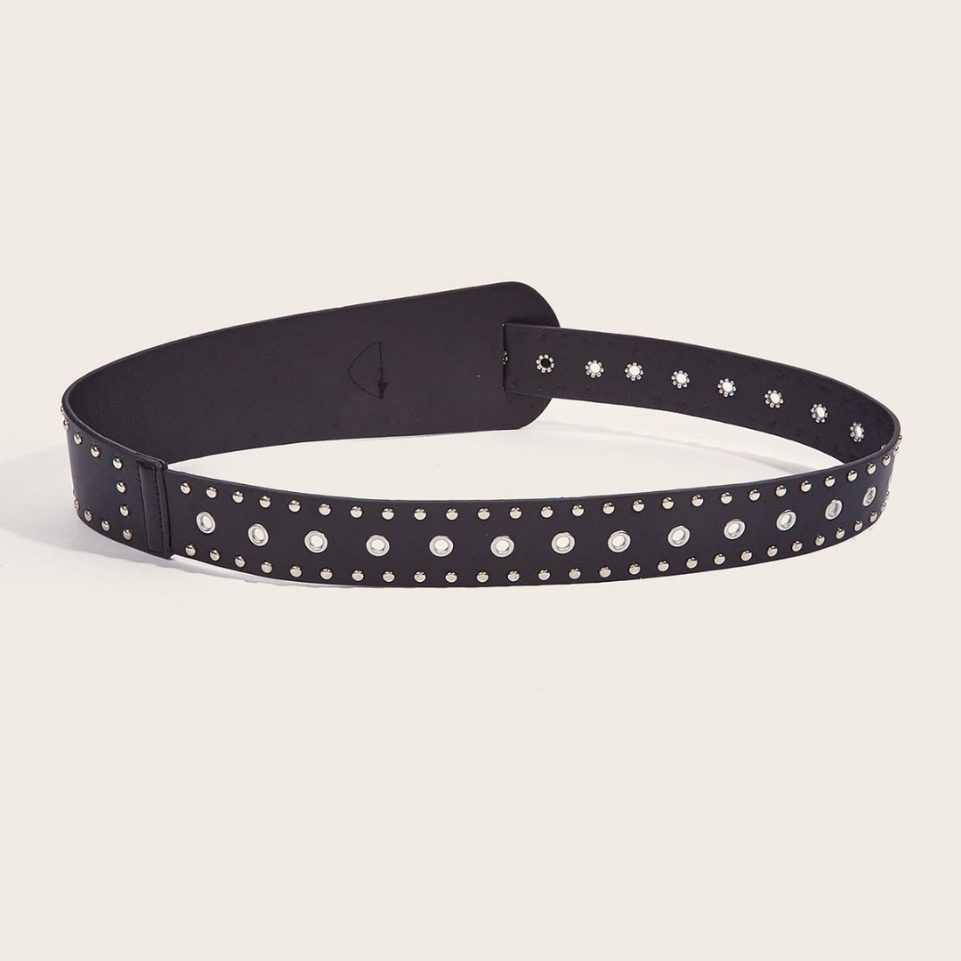 Punk Style Studded Belt Rivet Wide Leather Belt - image 7