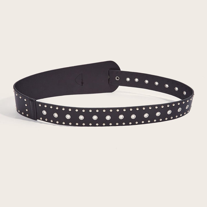 Punk Style Studded Belt Rivet Wide Leather Belt - image 7
