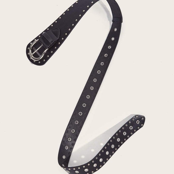 Punk Style Studded Belt Rivet Wide Leather Belt - image 8