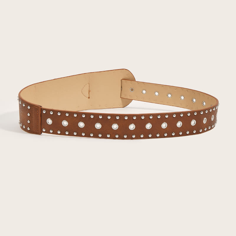 Punk Style Studded Belt Rivet Wide Leather Belt - image 3