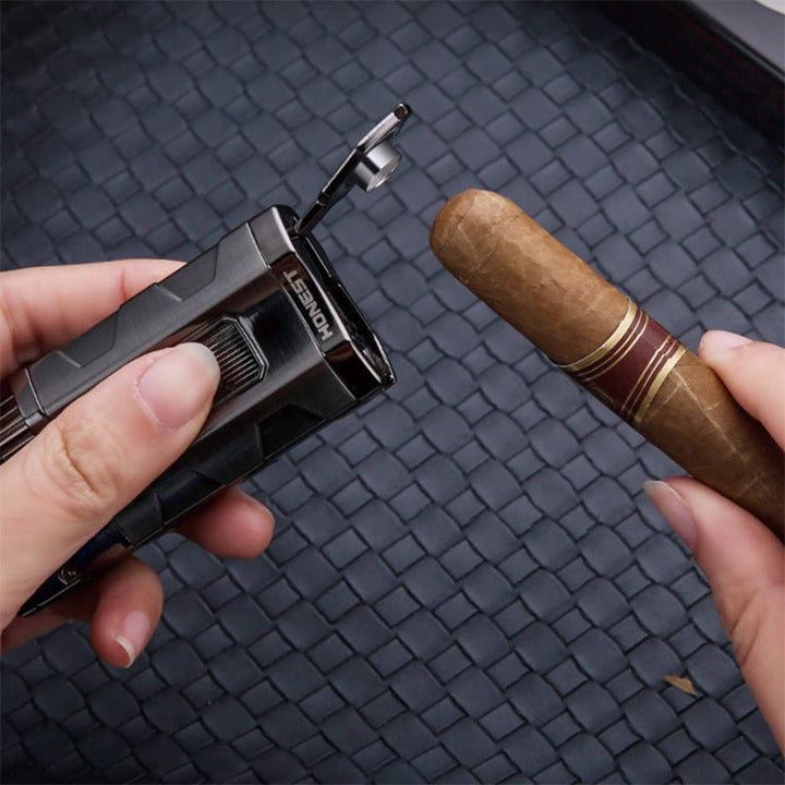 Portable Triple Burner Lighter With Cigar Cutter - image 1