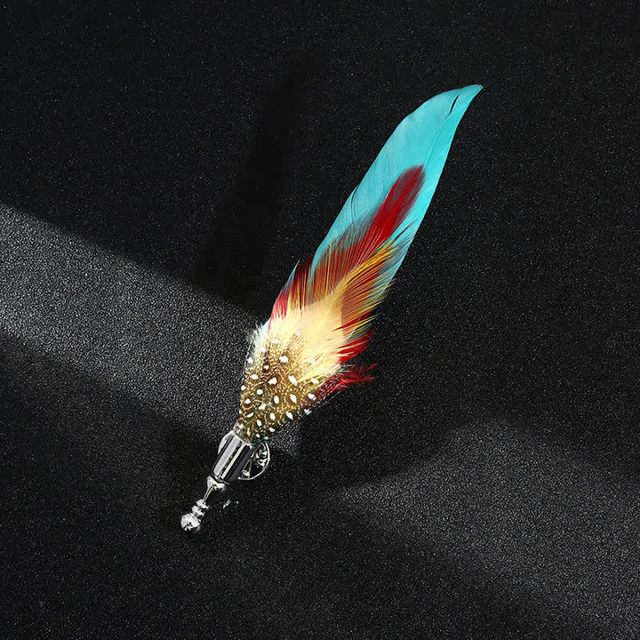 Unisex Classic Wedding Party Colorful Peacock Feather Brooch