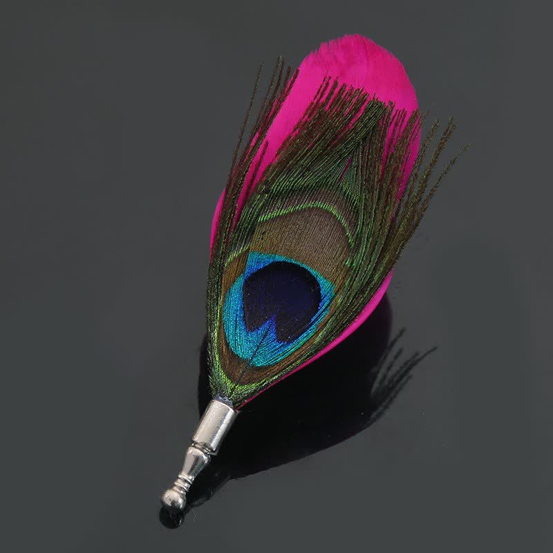 Unisex Classic Wedding Party Colorful Peacock Feather Brooch - Style #10 - image 11