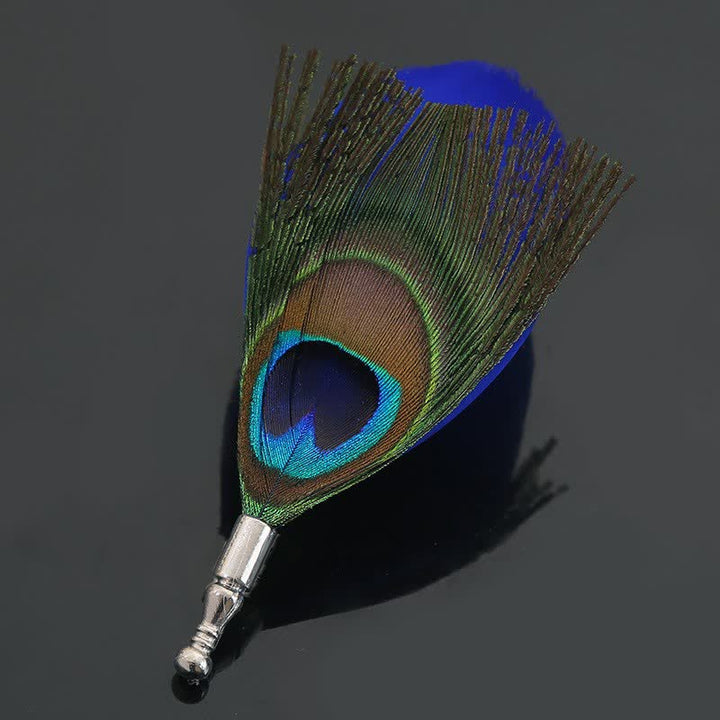 Unisex Classic Wedding Party Colorful Peacock Feather Brooch - Style #11 - image 12