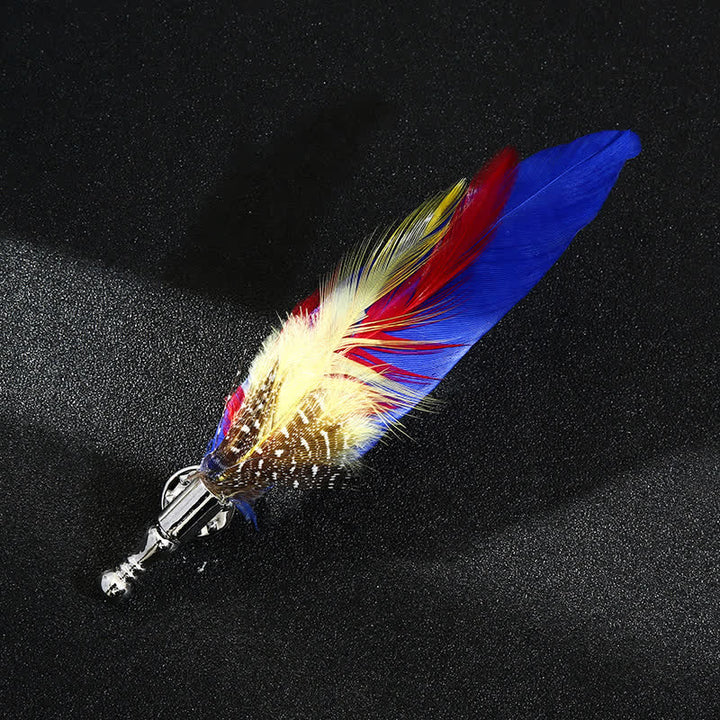 Unisex Classic Wedding Party Colorful Peacock Feather Brooch - Style #3 - image 4