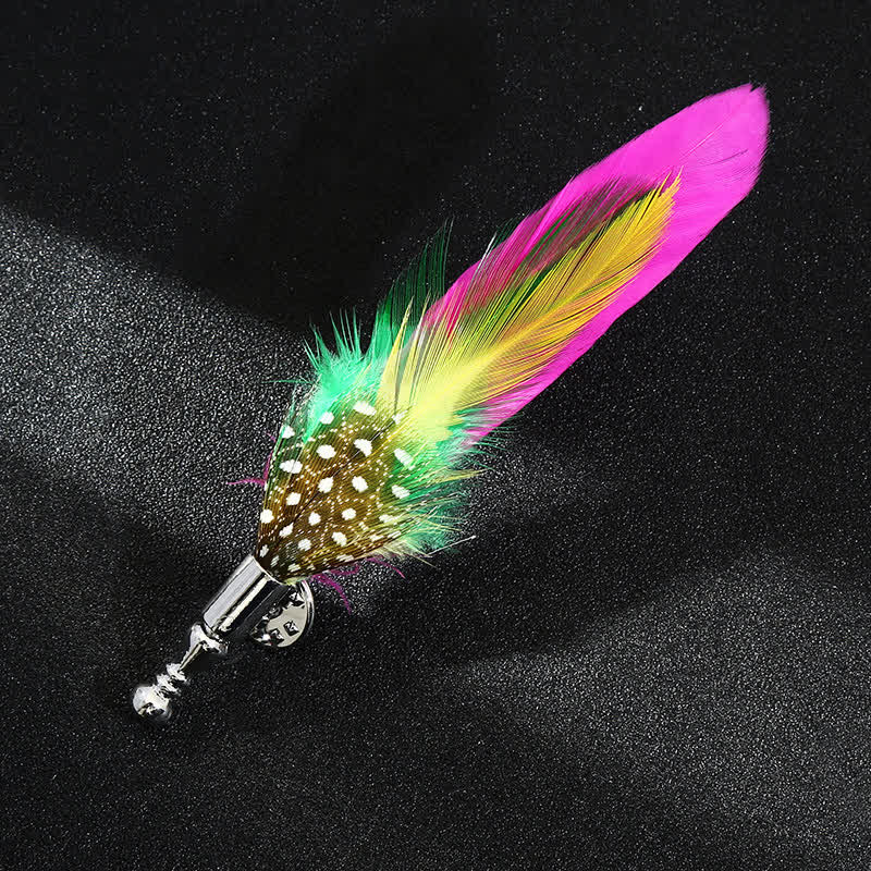 Unisex Classic Wedding Party Colorful Peacock Feather Brooch - Style #4 - image 5