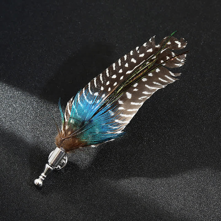 Unisex Classic Wedding Party Colorful Peacock Feather Brooch - Style #1 - image 2