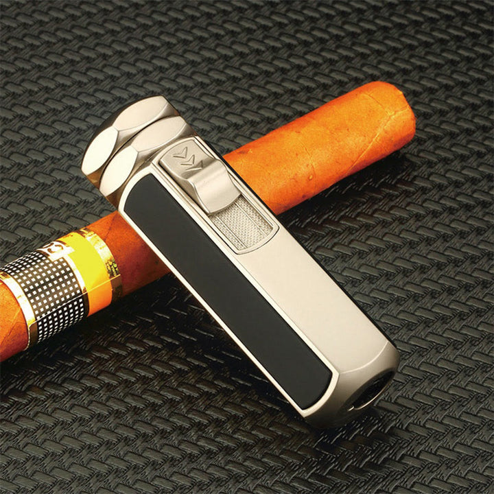 Quad Flame Lighter Refillable Butane Four Burner Lighter - Gray - image 7