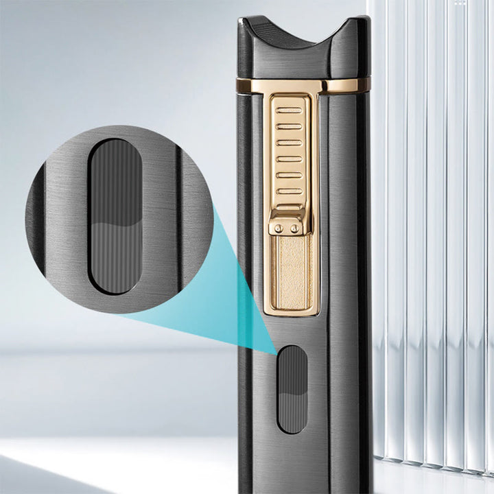 Windproof Triple Burner Lighter With Folding Cigar Cutter