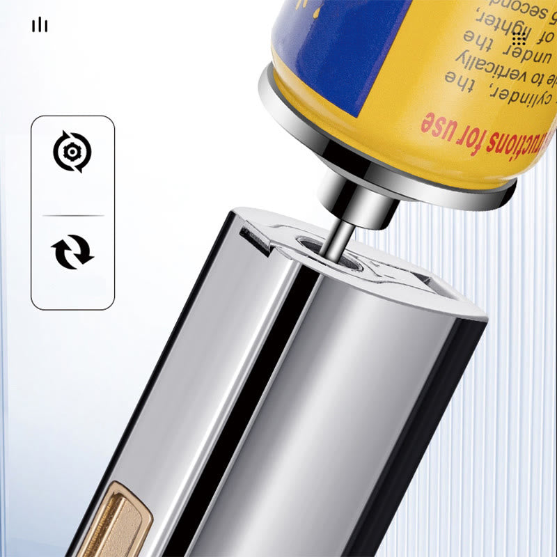 Windproof Triple Burner Lighter With Folding Cigar Cutter