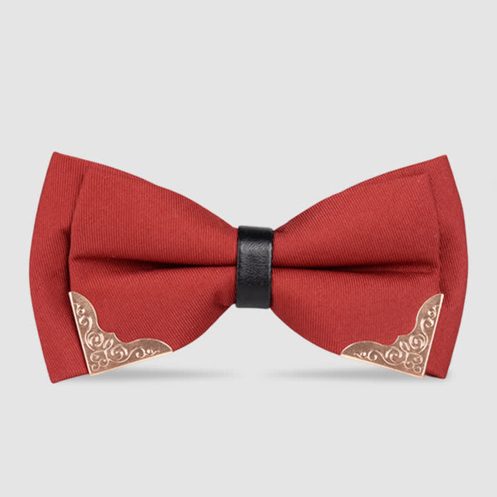 Men's Classic Metal Gold Bow Tie - Crimson - image 11
