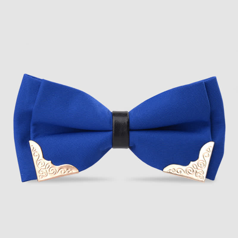 Men's Classic Metal Gold Bow Tie - Royal - image 7