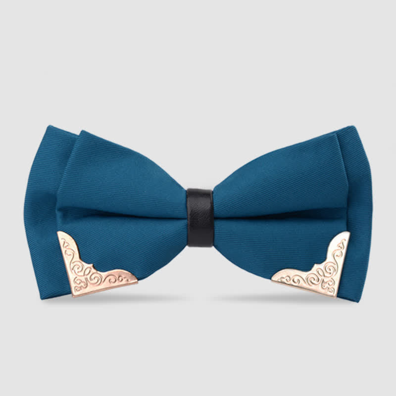 Men's Classic Metal Gold Bow Tie - Teal - image 13