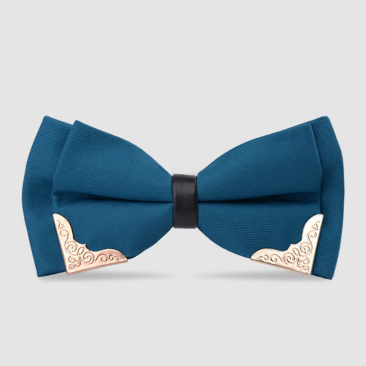 Men's Classic Metal Gold Bow Tie - Teal - image 13
