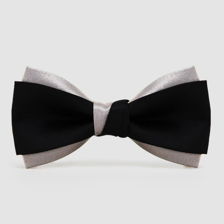 Men's Contrast Color Double Layered Bow Tie