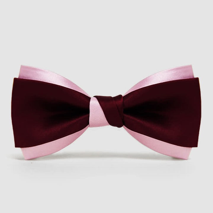 Men's Contrast Color Double Layered Bow Tie