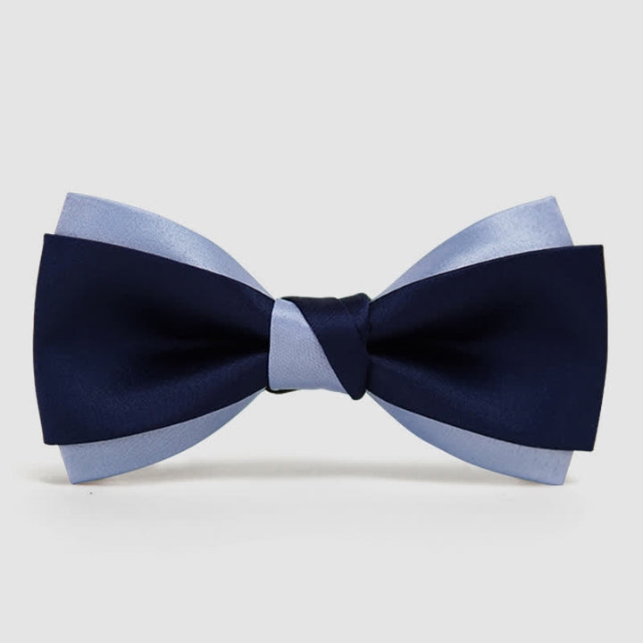 Men's Contrast Color Double Layered Bow Tie