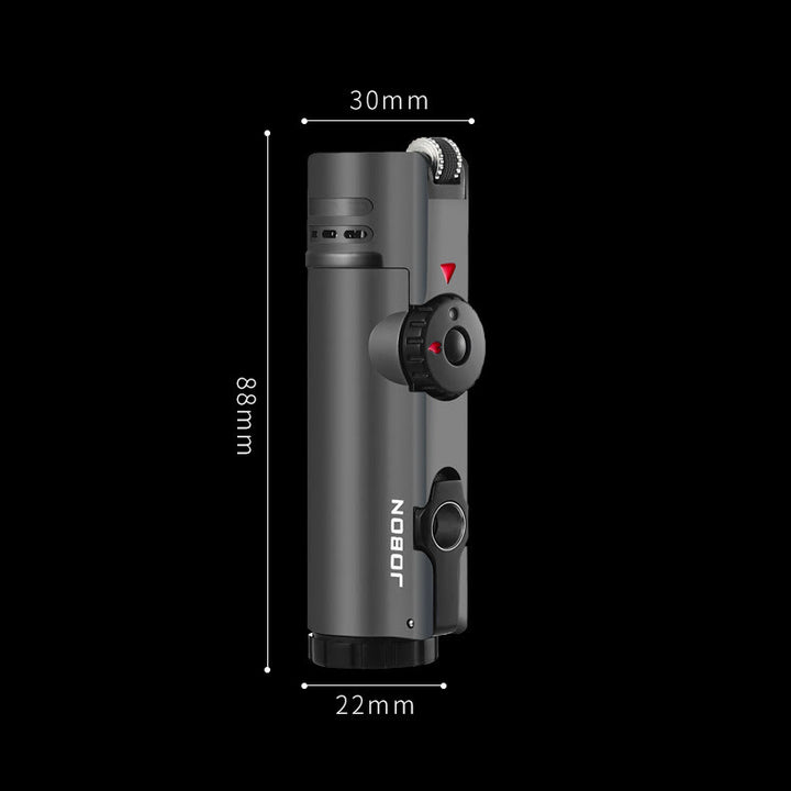 Quad Flame Lighter With Cigar Puncher Four Burner Lighter