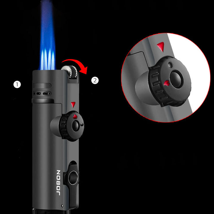 Quad Flame Lighter With Cigar Puncher Four Burner Lighter - image 2