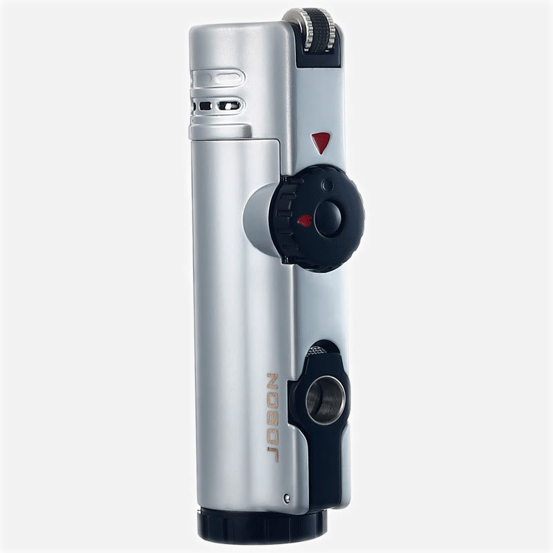 Quad Flame Lighter With Cigar Puncher Four Burner Lighter - Silver - image 10