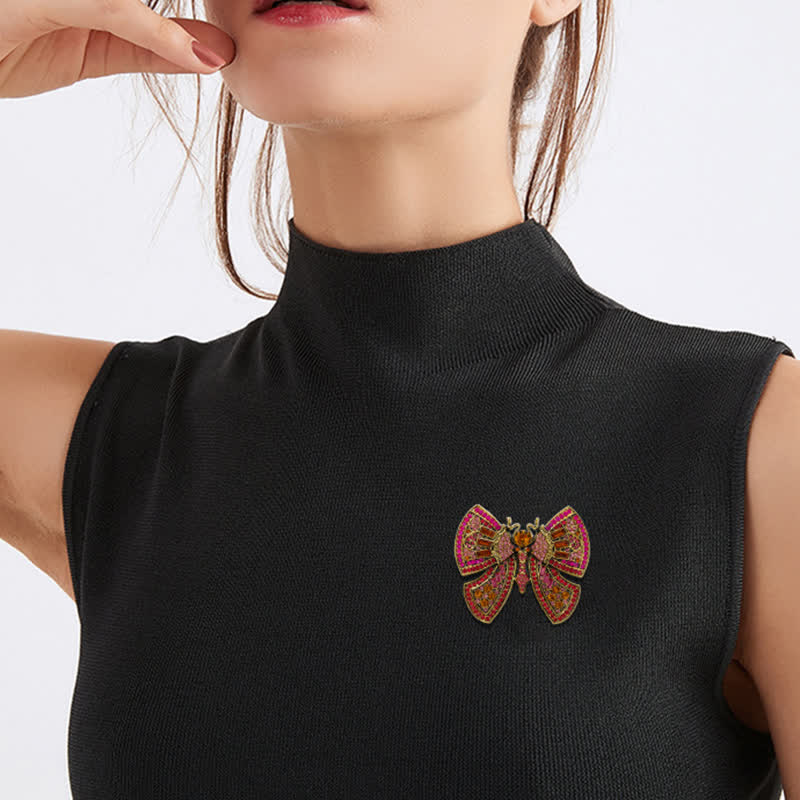 Women's Butterfly Art Decor Crystal Rhinestones Brooch - image 6