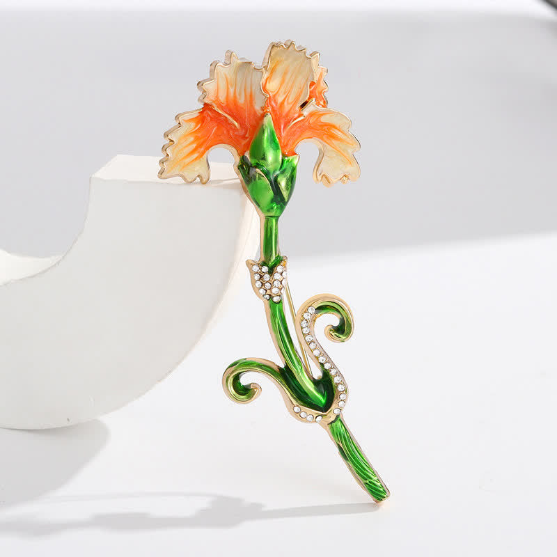 Women's Lovely Enameled Carnation Brooch - image 6
