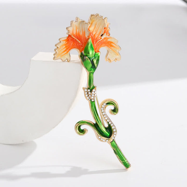 Women's Lovely Enameled Carnation Brooch - image 6