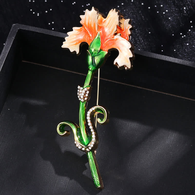 Women's Lovely Enameled Carnation Brooch - image 3