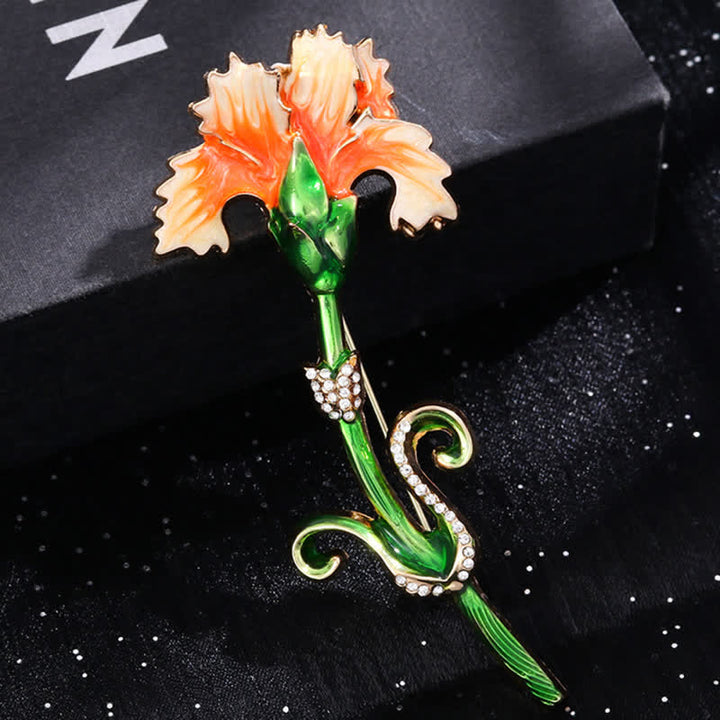 Women's Lovely Enameled Carnation Brooch - image 4