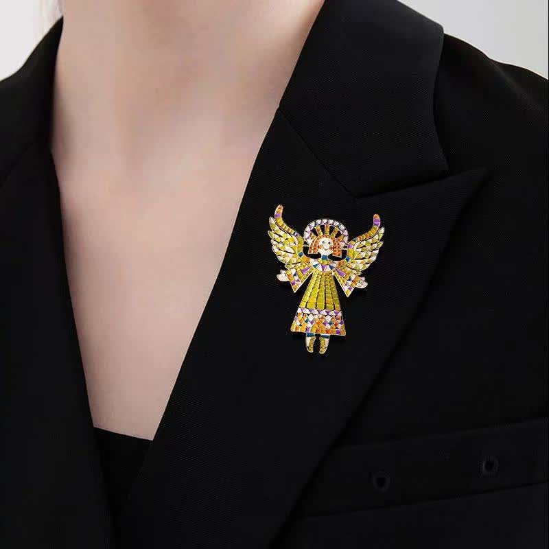 Women's Cute Colorful Enamel Angel Brooch - image 1