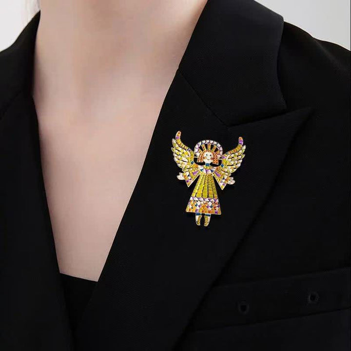Women's Cute Colorful Enamel Angel Brooch - image 1
