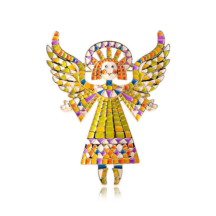 Women's Cute Colorful Enamel Angel Brooch