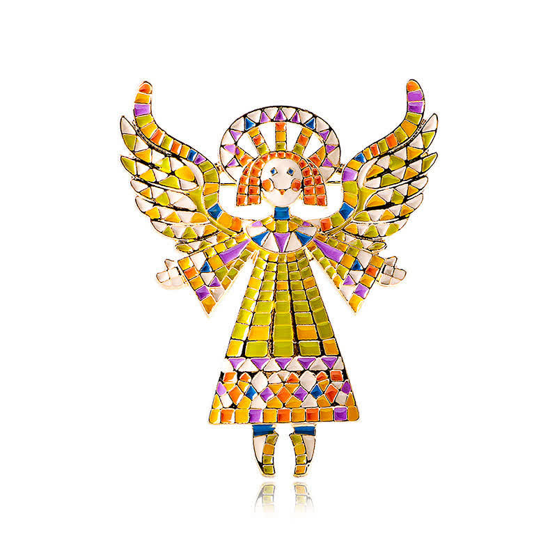 Women's Cute Colorful Enamel Angel Brooch - image 3