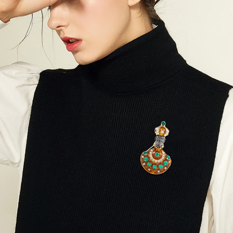 Unisex Medieval Large Unusual Genie Costume Brooch - image 2