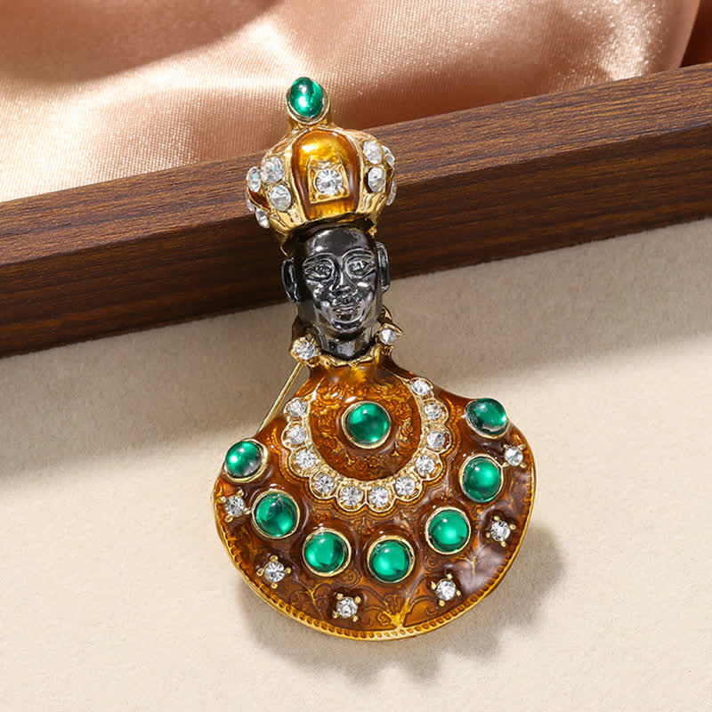 Unisex Medieval Large Unusual Genie Costume Brooch - image 5