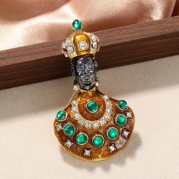 Unisex Medieval Large Unusual Genie Costume Brooch - image 5