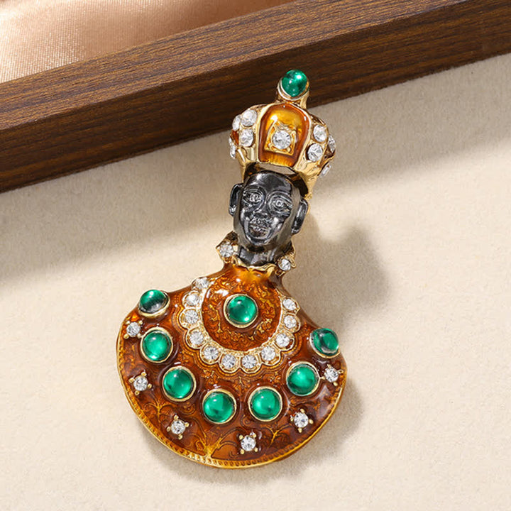 Unisex Medieval Large Unusual Genie Costume Brooch - image 4