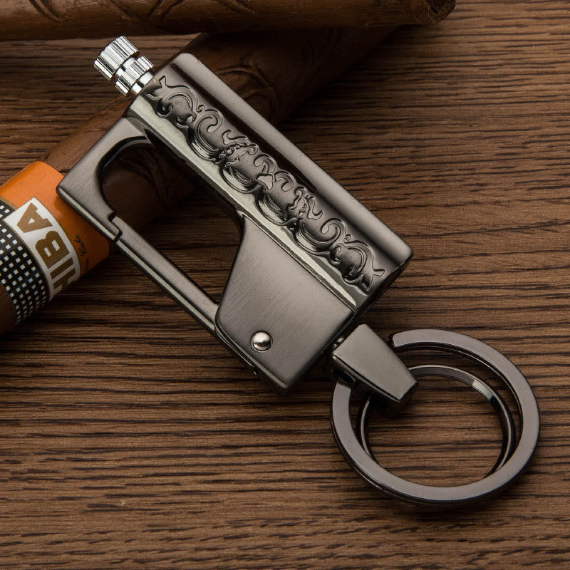 Portable Permanent Match Keychain Kerosene Lighter - Black - image 5