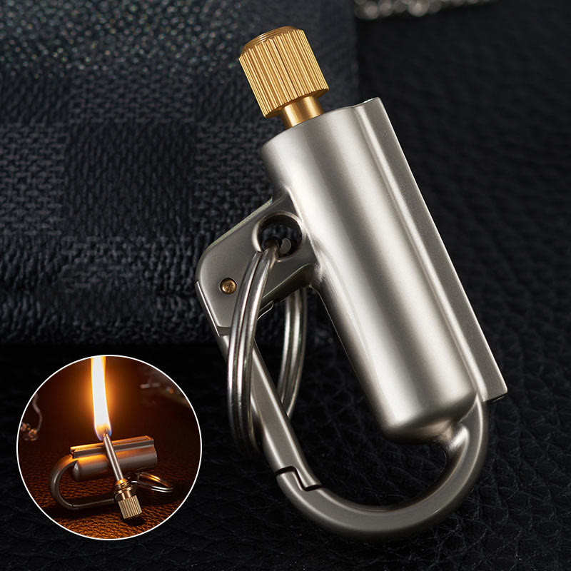 Windproof Portable Ten Thousand Matches Keychain Kerosene Lighter - Silver - image 7