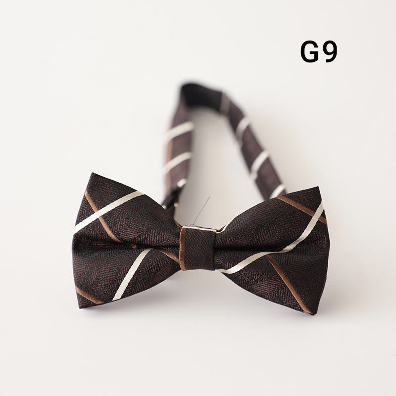 Retro Floral Printed Pre-tied Adjustable Strap Bow Tie - Style #9 - image 11